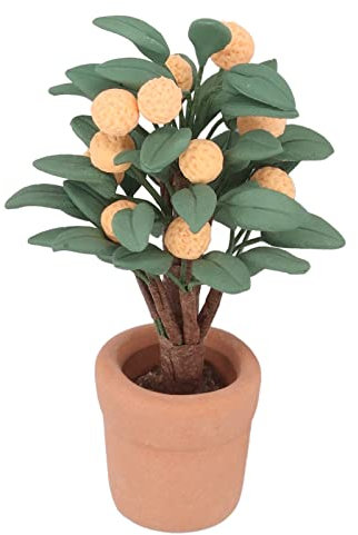 RiToEasysports Puppenhaus-Pflanzen-Requisiten, Miniatur-Mini-Orangenbaum Im Maßstab 1:12 Zum Selbermachen von Topfpflanzen für Puppenhaus-Ornamente