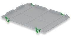 Auflagedeckel Set Eurobox NextGen mit 4 grünen Schiebeschnappverschlüssen | BxT 30x40cm | Eurobehälter, Transportbox, Transportbehälter, Stapelbehälter