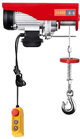 Treuil électrique à rouleau, 220 V, treuil électrique jusqu'à 800 kg, avec corde en acier de 12 m et télécommande