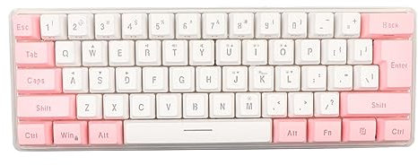 60% Kabelgebundene Gaming-Tastatur, Kompakte -Tastatur mit RGB-Hintergrundbeleuchtung, Tragbare USB-Tastatur mit 61 Tasten und 8 RGB-Hintergrundbeleuchtungsfarben für (Rosa