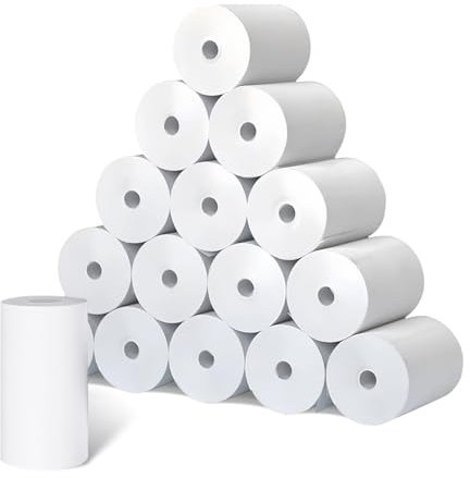 16 Rollen Thermopapier, Druckpapier Thermopapier für Kinderkamera, Nachfülldruckpapier für Kinderkamera, Weiß Thermopapier für Kinder Sofortbildkameras, Fotodrucker Thermopapier (57mm * 30mm)