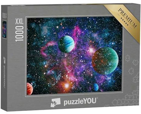 Puzzle 1000 Teile XXL „Planeten im Weltraum mit Sonnenblitz“ – aus der Puzzle-Kollektion Weltraum, Universum