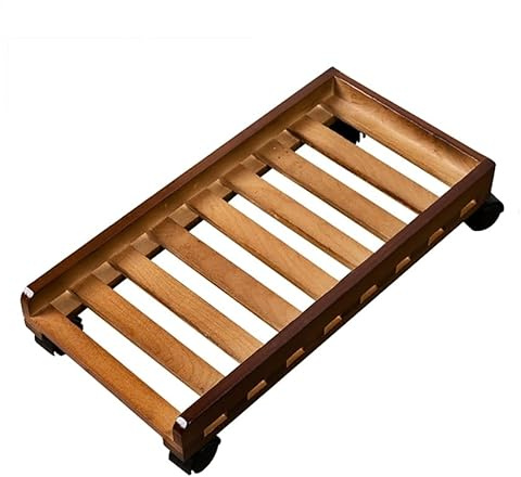 Luminexia CPU Ständer Mobiler PC-Halte Massivem Holz PC Cart ATX-Case Universal Computer Desktop Ständer PC Tower Rollwagen Cart Holder with Locking Caster Wheels (2 Farben)