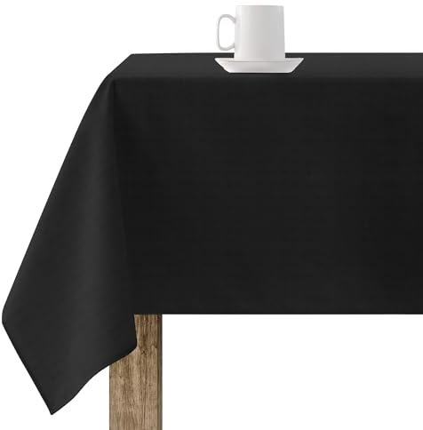 Belum Tischdecke mit Fleckenabweisend, Größe 100 x 140 cm, extraweich, Schwarz, Tischdecke aus 100% Spanien, 65% Bio-Baumwolle, 35% Polyester, Modell Rhodos 319