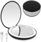 OSDUE Miroir de Maquillage de Voyage éclairé par LED - Grossissant 1x / 10x,Double Face LED Miroir de Poche Lumineux, Compact et Portable pour Voyage, Petit Miroir Portable de Maquillage（Noir）