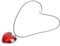 QKEOISUD Red Heart-Shaped Crystal Necklace,Fashion Girl Daily Pendant,Anniversary Valentine's Gift,Trendy Ruby Necklace Festival Gift