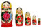 N_FROMM Matroschka Semenovskaya Babuschka Puppen russische Matrjoschka Original Klassisch Gelbes Tuch Set aus 5 Holzpuppen in Höhe 11cm