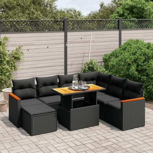 Amorsee Gartenlounge Verstellbare Tischplatte Rattan Lounge Möbel Outdoor Ecklounge Loungemöbel Terrasse Sofa Garten Gartensofa Terrassenmöbel Gartenmöbel Set Ecksofa Gartengarnitur