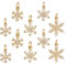 PH PandaHall 18K Gold plattiert Schneeflocke Charms 10pcs Weihnachten Schneeflocke Anhänger DIY-Schmuck Xmas Charm Anhänger Cubic Zirkonia Winter-Anhänger für Crafting Armband Halskette Schmuck machen