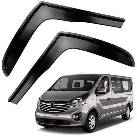 Windabweiser Schwarz Kompatibel mit Renault Trafic 2014-2024, 1 Paar Regenschutz zum Aufkleben für Fenster, Windabweiser Fensterscheiben für Autos