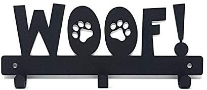 Woof Dog Lead Hook Hanger Holder Rack Leash Key Coat Door Towel Wall Mounted Metal