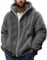 Men Fleece Jackets Zip Sweatshirts Solid Sherpa Teddy Coat Winter Warm Fuzzy Hoodie Long Sleeve Fluffy Jumper Outwear Soft Comfy Hoodies Lightweight Breathable Jacket Thermal Winter Warm UK Sale S-4XL