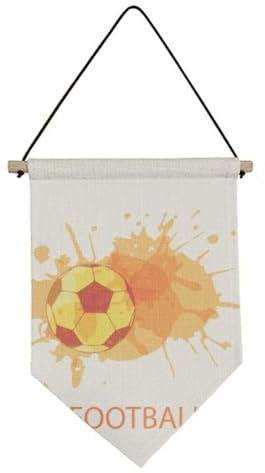 no/no Bandera de lona deportiva para colgar en la pared, diseño de fútbol, color naranja