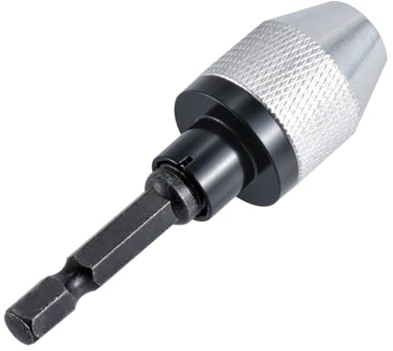 HOHXEN 0.3-6.5mm Bohrfutter-Adapter, Mini 3-Jaw Drill Chuck Quick Change Converter Schraubendreher-Treiber-Adapter mit 1/4'' Hex-Schaft für Mikro-Produktion oder medizinische Industrie