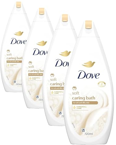 Dove Gel de Baño Seda Nutritiva Con crema hidratante, 720 ml (Paquete de 4)