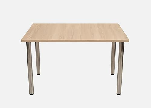 All4All Esstisch Venus - Esszimmertisch - Tisch mit Chrombeinen - Küchentisch - Bürotisch - 100x60cm - 120x70cm - Küche - Wohnzimmer (Sonoma, 100x60cm)