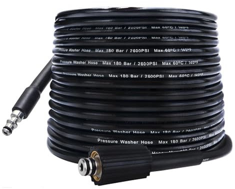 BEAR FORCE Tuyau de nettoyage haute pression de rechange 10 m x 180 bar, compatible avec nettoyeur haute pression Lavor Lavorwash Vax