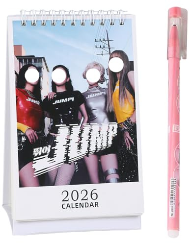 1 pièce BP Calendrier De Bureau 2026 Pour Décoration Bureau K-Pop Calendrier Photo Calendrier De Soutien Pour Les Fans,Avec stylo griffé Agenda BP