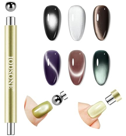 JODSONE 3-in-1 Katzenauge-Magnet für Nägel, zylindrischer & Kugel-Magnet Nagelkunstwerkzeug, Multifunktionsmagnete für Katzenauge Gel-Lack DIY zu Hause im Salon