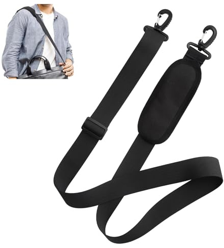 HENGBIRD Universal Schulterriemen, 38 mm Gurtbreite 90 bis 160 cm Längen-einstellbar Schwarz Tragegurt Wechseln Verstellbar mit Karabinern, Schultergurt für Gepäck Duffel Kameratasche Laptoptasche