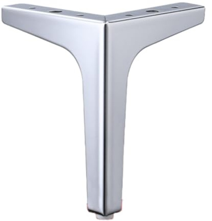 Whakano 4 Stück Möbelfüße Metall,Schrankfüsse mit Schrauben,Sofafuße Stabile Dreieck Ersatzbeine Geeignet Für Sofa,Couchtische,Schränke,TV-Schränke,Nachttisch,Schubladen,Stuhl,Silber,15cm