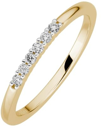 Lyomi Damen Ring 585/- Gold Glänzend Diamant Lab Grown mehrfarbig 0,11ct. 067370162-1