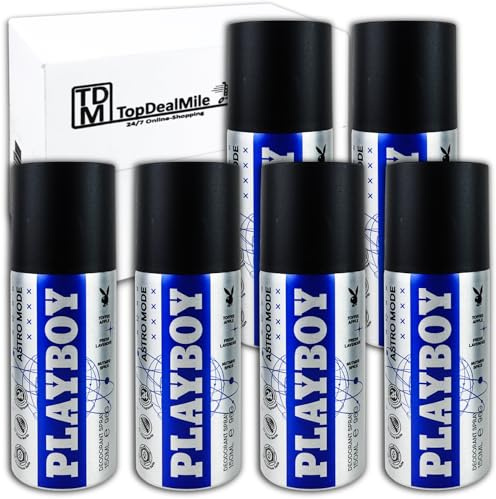 TopDealMile- Vorratspack für Playboy Astro Mode Deodorant für Herren Deo Deospray Bodyspray 6 x 150 ml