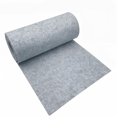 Filz Meterware 40x250 cm | Polyester Filzrolle 4 mm Dick | Hellgrau Filzrolle | Filzstoff zum Zuschneiden für DIY Basteln, Nähen, Patchwork & Dekoration | Universelle Filzmatte als Unterlage