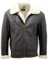 Infinity Herren creme B3 Shearling Schaffell-Weltkrieg-2 Bomber Lederfliegerjacke M