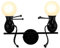 KAWELL Humanoid Kreative Wandleuchte Moderne Wandlampe LED Einfache Kerze Wandleuchte Art Deco Max 60W E27 Basis Eisen Halter für Schlafzimmer, Wohnzimmer, Treppe, Flur, Restaurant, Küche, Schwarz
