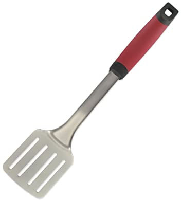 FMprofessional FCK21357 Pala para Barbacoa, Plástico Acero Inoxidable, Espátula Calada, 40 cm
