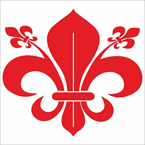 JINTORA Adesivo per auto - Giglio francese - 108x99 mm - JDM - Die cut - Auto - finestra - laptop - Tuning - rosso
