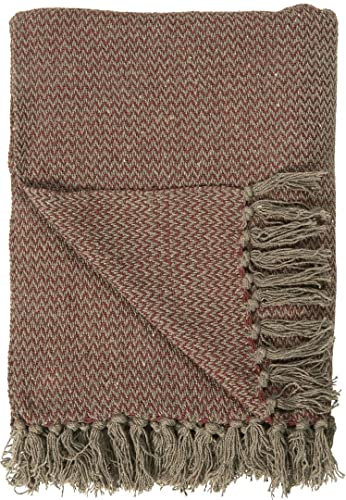 IB Laursen Plaid, braun/rotbraun Zickzack Muster