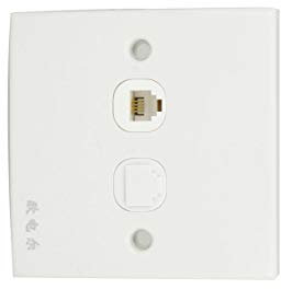 Aexit RJ11 Téléphone RJ45 Ordinateur Réseau Prise Sortie Murale Plaque Blanc 274J579