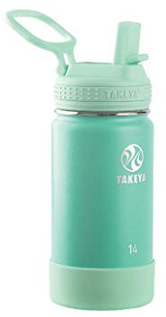 Takeya 51129 Gourde isotherme avec couvercle en paille 14 Ounce Vert d'eau