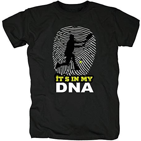 TSP Tennis It's in My DNA T-Shirt Herren Wimbledon Turnier Sport XL Schwarz