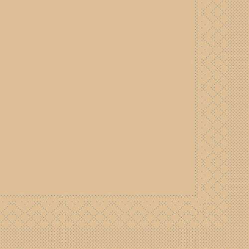Sovie HOME Serviette in SAND aus 3-lagigem Tissue, 33 x 33cm, 1/4 Falz, 20 Stück, elegante Papierservietten für Feier, Hochzeit, Dinner, Party & Event