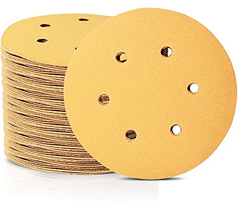 SPEEDWOX 100 Stück 15,2 cm Klett-Schleifscheiben mit 6 Löchern, Körnung 180, staubfreies Schleifpapier, Sortiment passend für Exzenterschleifer, Automobil-Holzbearbeitung