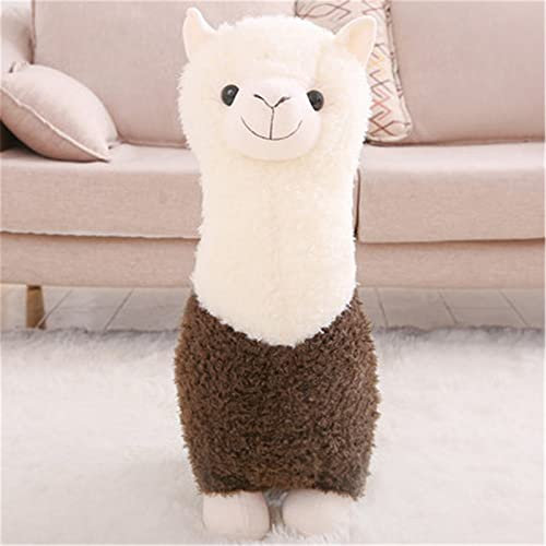GLITZFAS Alpaka Stofftier Plüschtier, süße weiche Kuscheltier plüsch Pferd Spielzeug (Braun,28 cm)