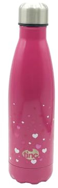 Tinc HCWBOTPK Stainless Steel Water Bottle, Leak-Proof Double Walled Insulated, Hot & Cold Drinks, 500 milliliters, Pink/Silver