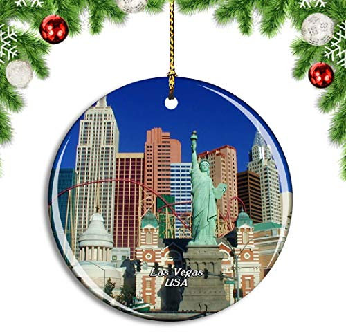 Weekino USA Amerika Las Vegas Weihnachtsdekoration Christbaumkugel Hängender Weihnachtsbaum Anhänger Dekor City Travel Souvenir Collection Porzellan 2,85 Zoll