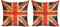 ABAKUHAUS England Dekokissen Kissenbezug 2er Pack, Union Jack Motiv Grunge, Modern Accent Doppelseitiger Digitaldruck, 40x40, Nachtblau Zinnoberrot