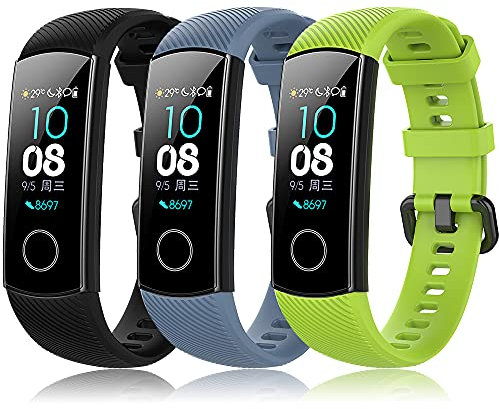 YASPARK Kompatibel mit Honor Band 5 Fitness Armband, Sport Silikon Uhrenarmband Replacement Wechselarmband Ersatzarmband für Huawei Honor Band 5/Band 4 Smartwatch