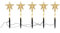 LED Garten Leuchtstäbe Stern 24 cm (transparent) - 5er Set mit Batterie und Timer - Gartenstecker Balkon Weihnachts Deko Außen