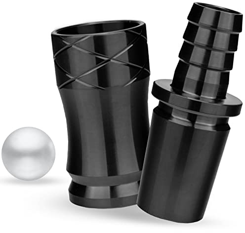 Little Dragon® Shisha-Schlauchadapter 18/8 Schliff Rostfreies Edelstahl - 2-teilig inkl. Ventilkugel - Universal für jede Shisha mit Gewinde geeignet - Shisha Zubehör - Shisha Adapter 18/8