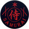 Samurai Bestickter Aufnäher zum Aufbügeln/Annähen, Rot schwarz