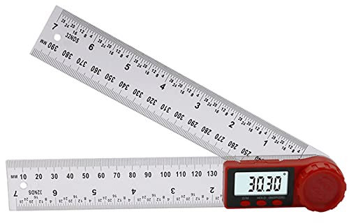 Maizoon Digitales Winkelmessgerät, 2-in-1,300 mm, Kunststoff, präzises elektronisches Messgerät, weiß