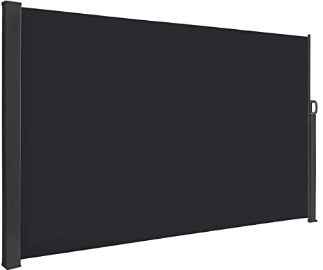 YRHome Seitenmarkise Ausziehbar 200 x 300 cm Sichtschutz Markise Blickdicht Windschutz Gartensichtschutz Seitenwandmarkise Sonnenschutz für Balkon Garten Terrasse Seitenrollo, Anthrazit
