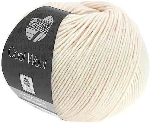 LANA GROSSA Cool Wool Uni | Extrafeine Merinowolle waschmaschinenfest und filzfrei | Handstrickgarn aus 100% Schurwolle (Merino extrafein) | 50g Wolle zum Stricken & Häkeln | 160m Garn FB 2096