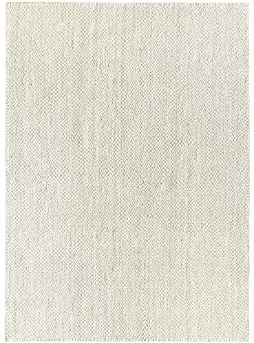 HAMID - Jute Teppich, Granada 100% Weißes Elfenbein, Jutefaser Handgewebt, Weicher Teppich und Hohe Festigkeit für Wohnzimmer, Esszimmer, Schlafzimmer, Flurteppich - Weiß (350x240cm)